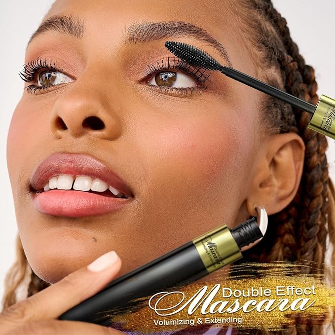 Mascara - Mascara Volume and Length, Waterproof & Long-Lasting Formula Curling & No Clumping Liquid Lash Extensions, Smudge-Proof and No Flaking for Elastic Stretching