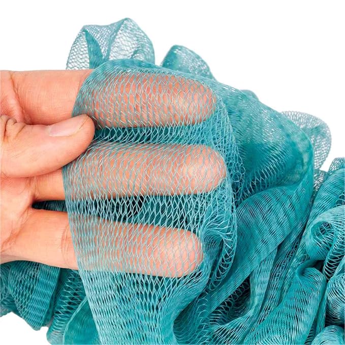 Back Scrubber for Shower,Loofah Long Handle Bath Body Brush,Soft Nylon Mesh Sponge for Shower,Loofah On a Stick for Men Women,Exfoliating Scrub Cleaning Luffa for Elderly(2-Pack,Blue)