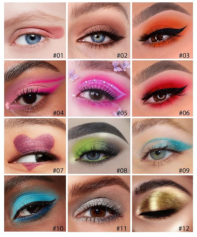 BestLand 12 Pcs Cream Eyeshadow Stick Set Matte Shimmer Rainbow Earth Colors Highly Pigmented Long Lasting Waterproof Eye Shadow stick Eye Liner Makeup with Pencil Sharpener (Set A)