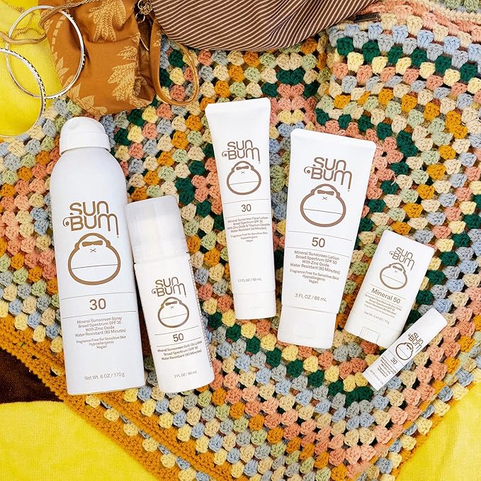 Sun Bum Mineral SPF 30 Face Sunscreen - Non-Tinted - Broad Spectrum Moisturizing Sunscreen with Vitamin E - Hawaii 104 Act Compliant (Made without Octinoxate & Oxybenzone) - Travel Size - 1.7 oz