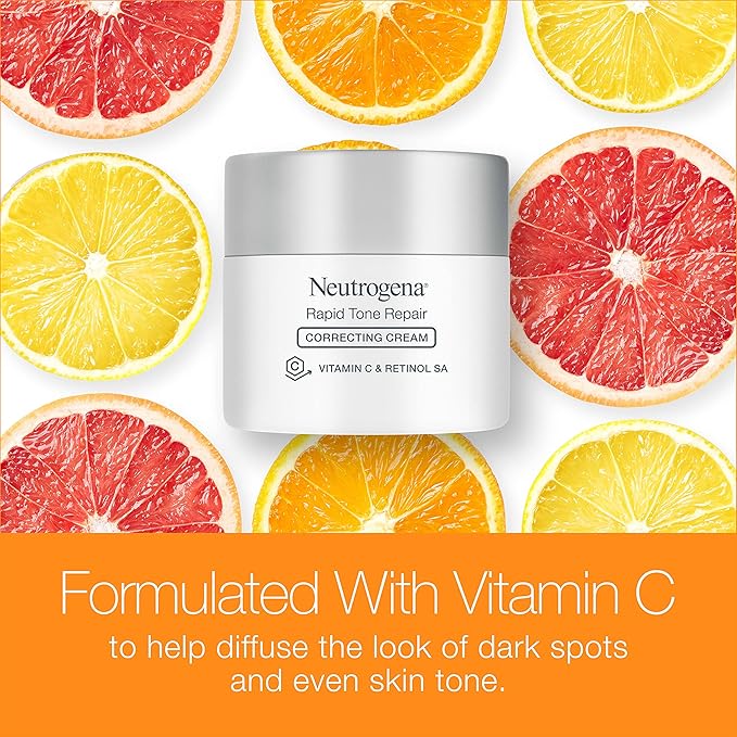 Neutrogena Rapid Tone Repair Retinol + Vitamin C Face Moisturizer, Dark Spot Corrector, Anti-Aging Face Cream for Even Tone 1.7 oz + Trial Size Hydro Boost Facial Cleanser, 0.5 fl. oz