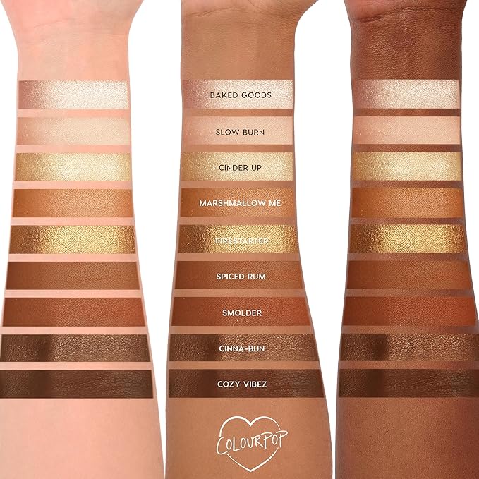 ColourPop Eyeshadow Palette - Eye Makeup Palette with Matte, Metallic, Matte Sparkle & Glitter Finishes - High-Pigment Eye Makeup with a Long-Wearing Formula - Feelin' Toasty (0.3 oz)