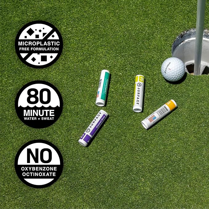 Surface SPF 50 Sunscreen Lip Balm, Broad Spectrum SPF Lip Sunscreen for Dry Cracked Lips, Moisturizing Chapstick for Outdoor Use, Water Resistant Lip Protection for 80 Minutes, Mango, 0.15oz